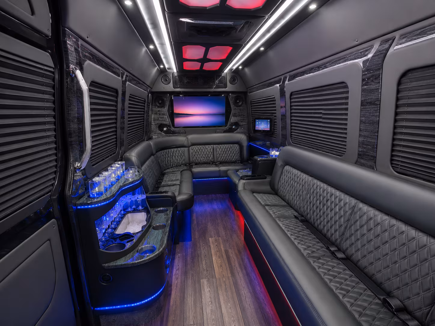 brooklyn park 40 passenger party bus inside